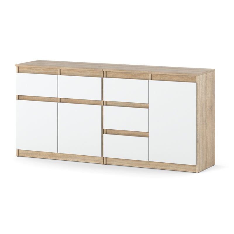 Komoda nowoczesna 160cm z 5 szufladami szafka salon sypialnia sonoma biała