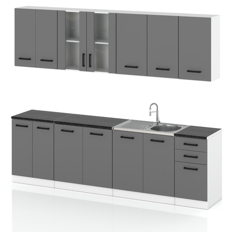 Meble kuchenne z blatem 2.6m kuchnia jowita pojemna modułowa młodzieżowa