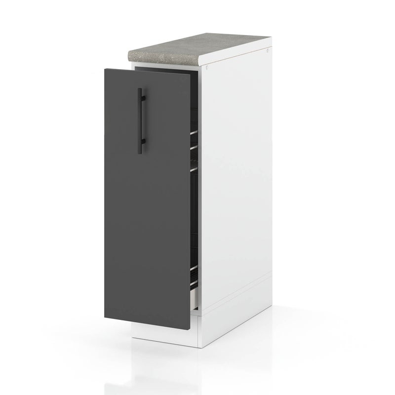 Szafka kuchenna stojąca z blatem szafka cargo 15cm spremium szary mat