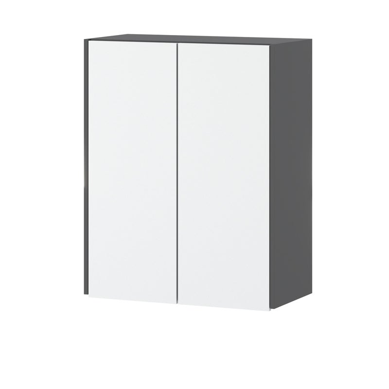 Szafka kuchenna wisząca bella modułowa bezuchwytowa 80cm szara biały mat