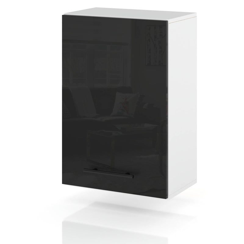 Szafka kuchenna wisząca modułowa nowoczesna 45cm spremium czarny połysk