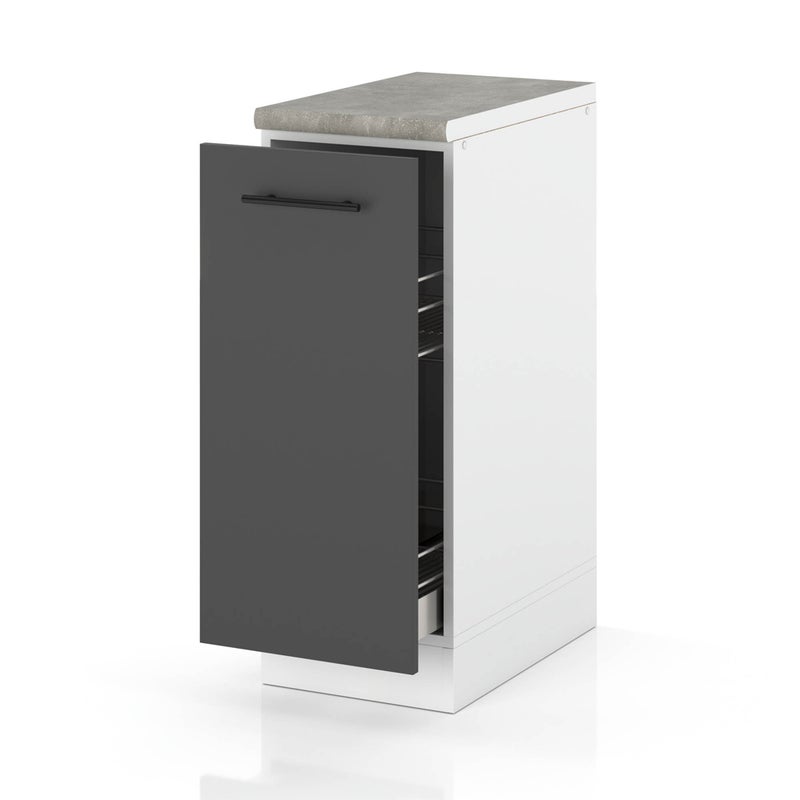 Szafka kuchenna stojąca z blatem szafka cargo 30cm spremium szary mat