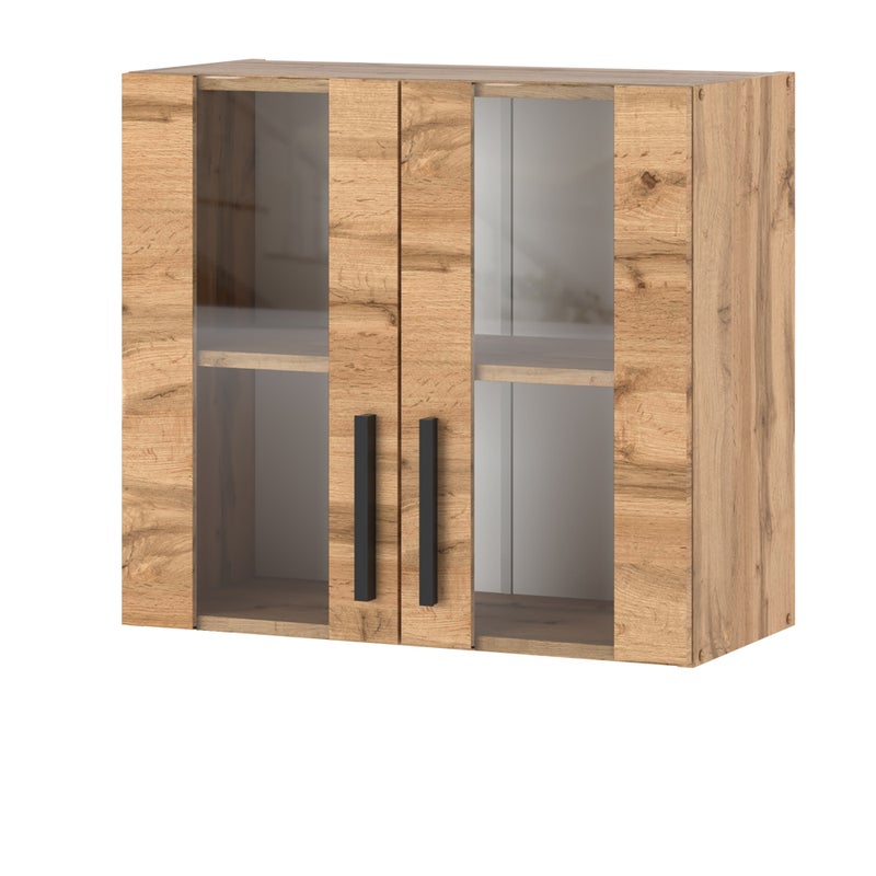 Szafka kuchenna wisząca witryna ze szkłem modułowa 80cm blande dąb wotan