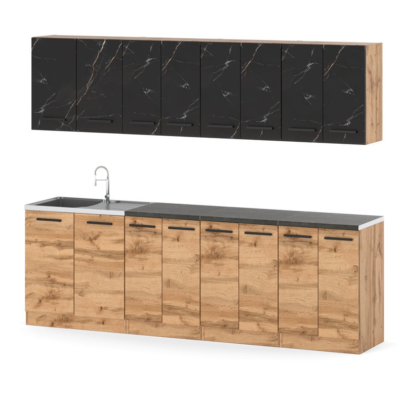 Kuchnia nowoczesna modułowa z blatem vero 2.6m wotan san sebastian wotan