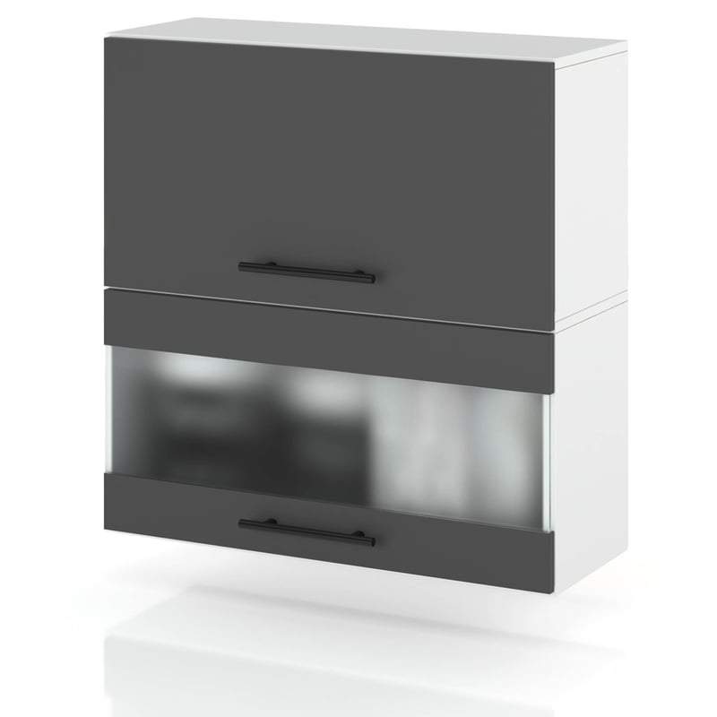 Szafka kuchenna wisząca witryna przeszklona klapowa 60cm spremium szary mat