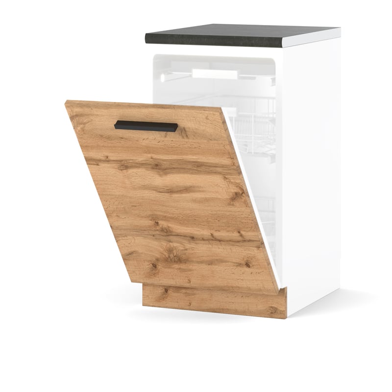 Szafka kuchenna front do zabudowy zmywarki 45cm modułowy blande dąb wotan