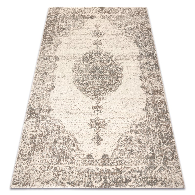 Dywan ABBY 486.24.LA110 wełniany OSTA - Ornament, ramka klasyczny szary / niebieski 120x170 cm