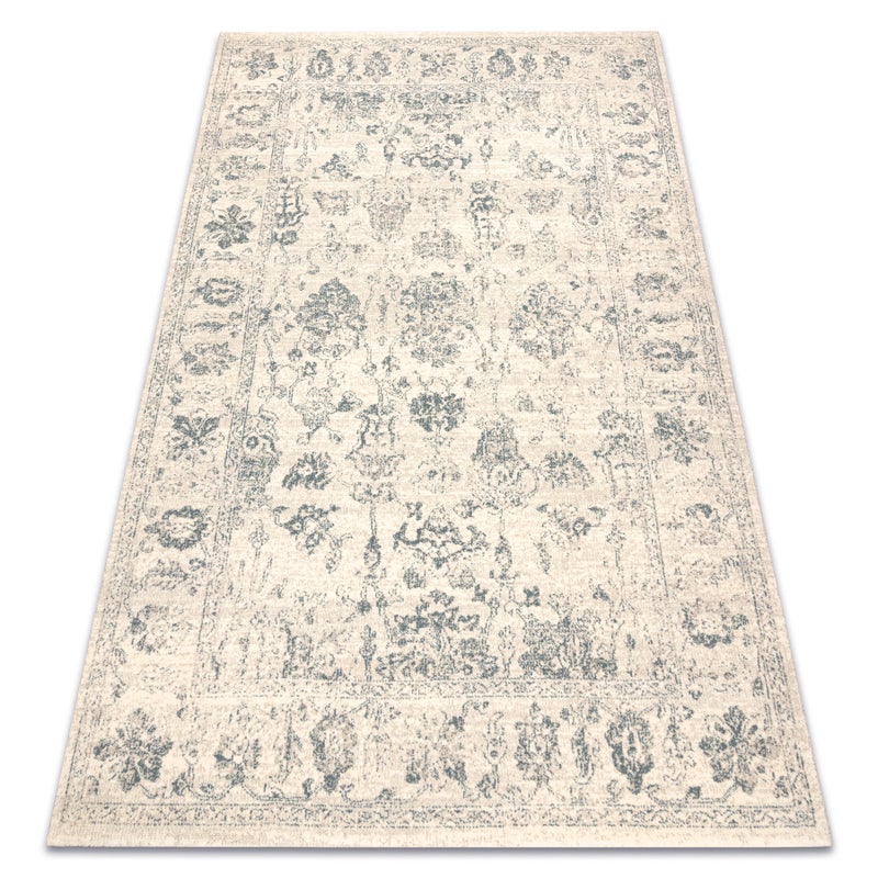 Dywan ABBY 486.25.LA110 wełniany OSTA - Ornament, ramka klasyczny beż / zielony 160x240 cm