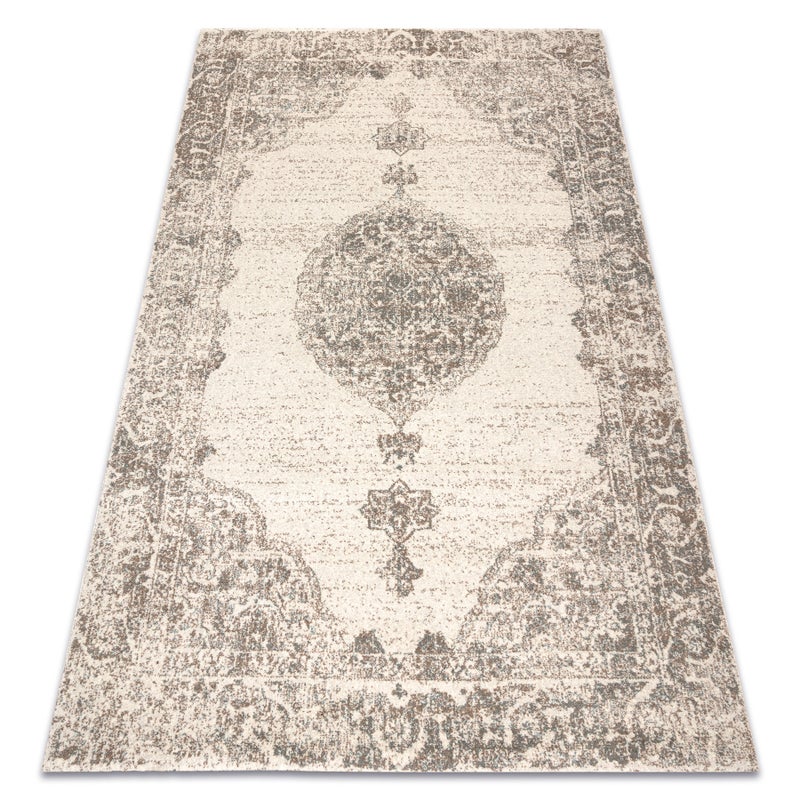 Dywan ABBY 486.24.LA110 wełniany OSTA - Ornament, ramka klasyczny szary / niebieski 135x200 cm