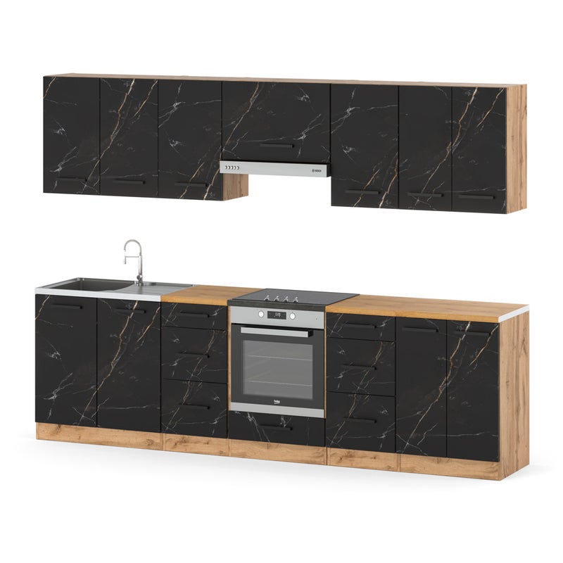 Meble kuchenne nowoczesne kuchnia roma 2.8m pojemna piekarnik san sebastian