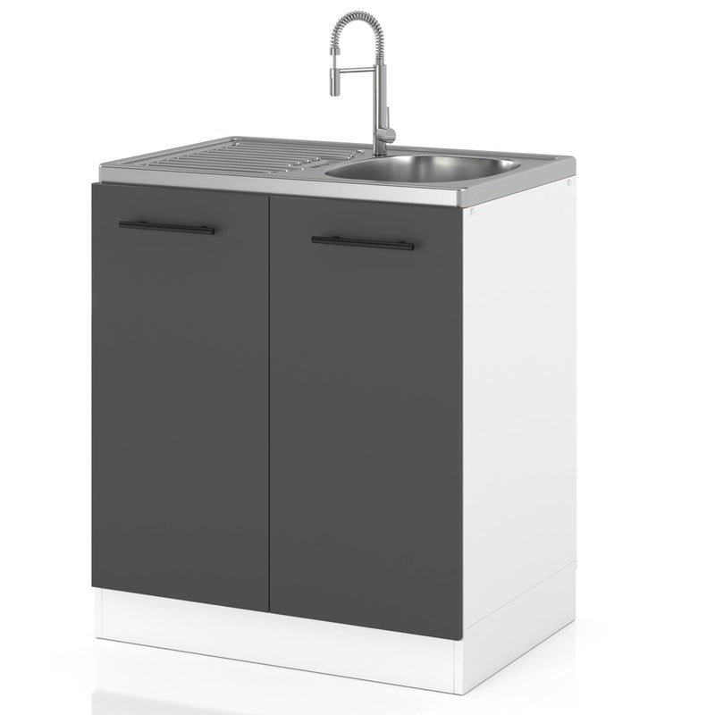 Szafka kuchenna stojąca na nóżkach pod zlewozmywak 60cm spremium szary mat