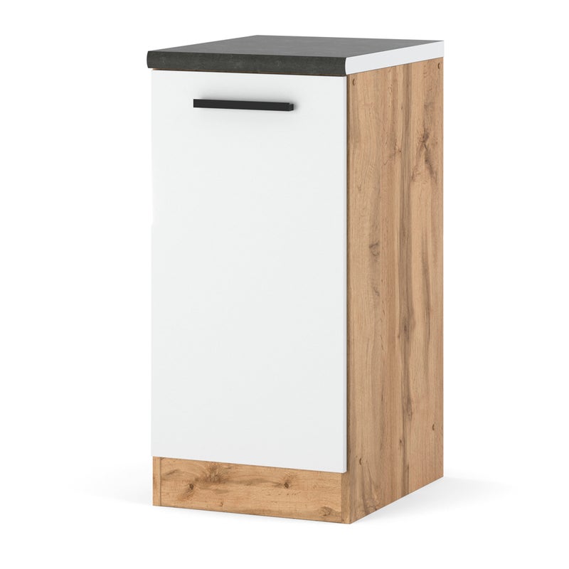 Szafka kuchenna stojąca z blatem modułowa blande 40cm wotan biały mat