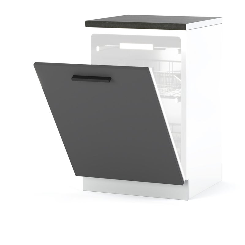 Szafka kuchenna front do zabudowy zmywarki 60cm blande biały szary mat