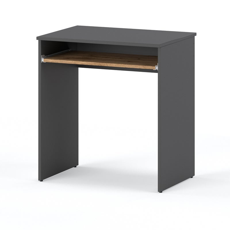 Biurko małe szkolne loft komputerowe 68cm półka klawiatura szary dąb wotan