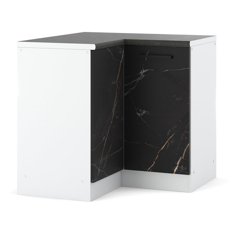 Szafka kuchenna stojąca narożna z blatem 90cm blande biały san sebastian