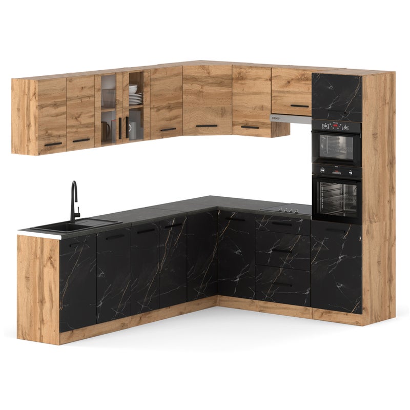 Kuchnia marra narożna duża z blatem 4.6m wotan dąb wotan san sebastian