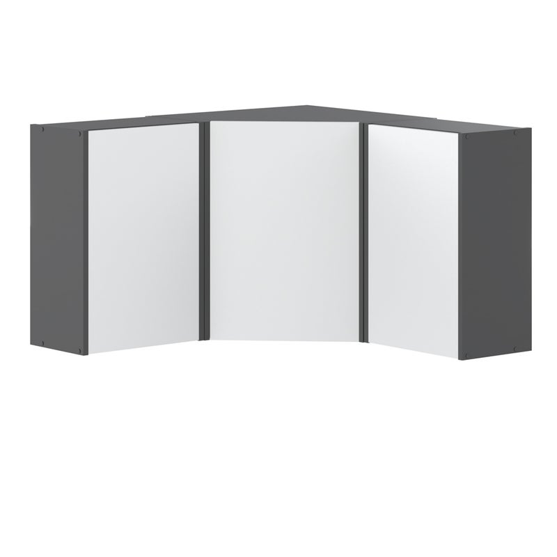 Szafka kuchenna wisząca narożna modułowa 90x90 bella szara biały mat