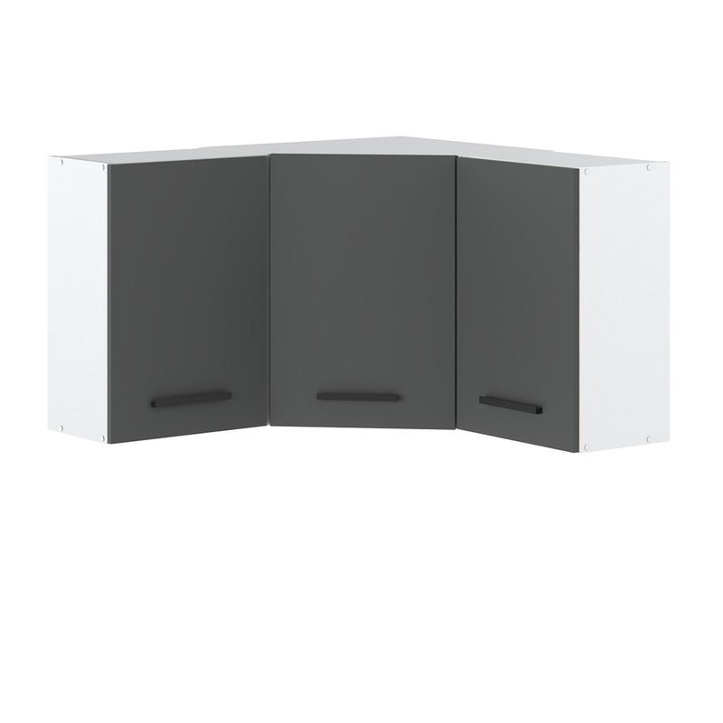 Szafka kuchenna wisząca narożna nowoczesna modułowa 90cm blande biała szara