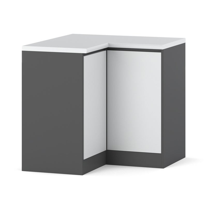 Szafka kuchenna stojąca bella narożna z blatem 90x90 szary biały mat