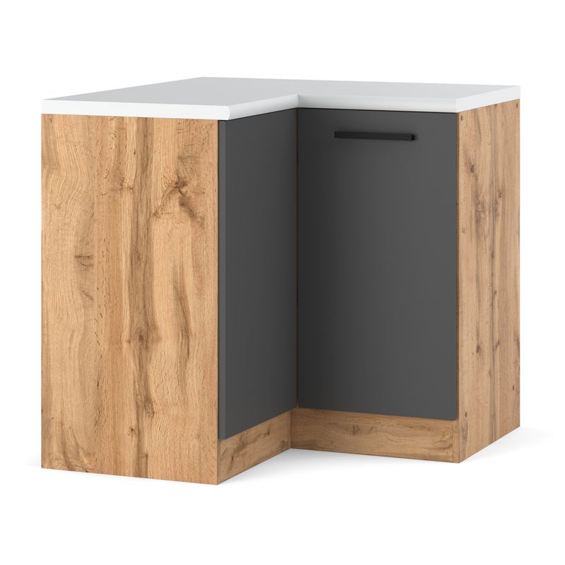 Szafka kuchenna stojąca narożna z blatem 90cm blande wotan szary mat