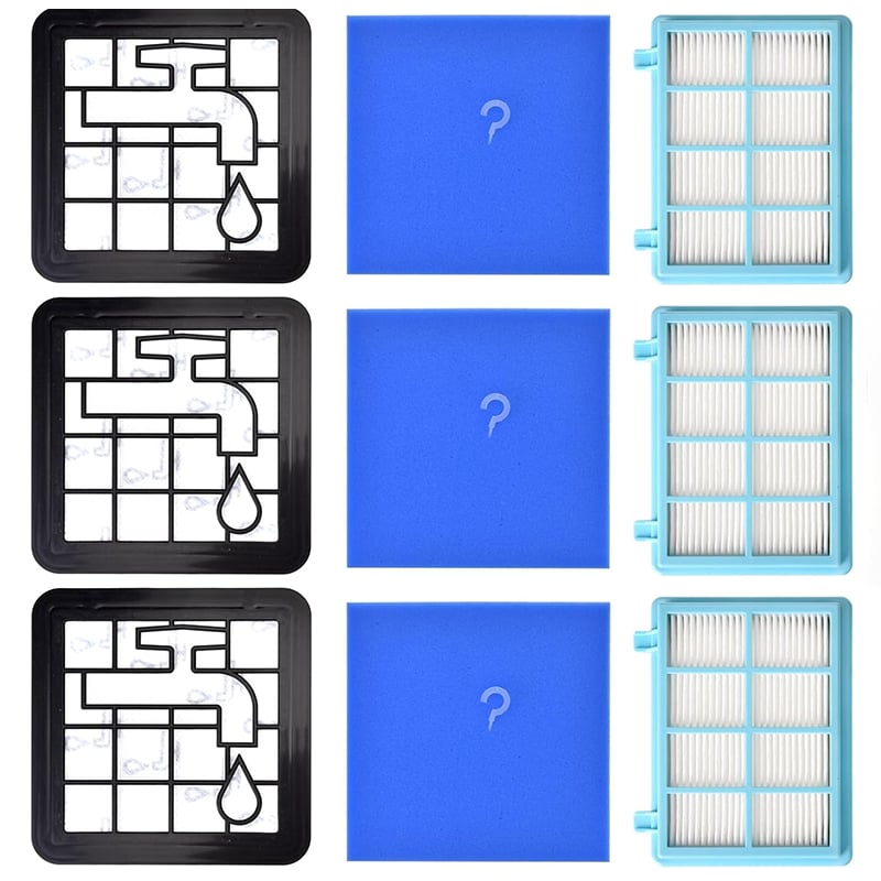Zestaw filtrów zamiennych do odkurzacza kompaktowego Philips FC8010/01 PowerPro, opakowanie 3 szt.