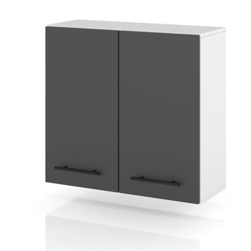 Szafka kuchenna wisząca modułowa z uchwytami duża 80cm spremium szary mat