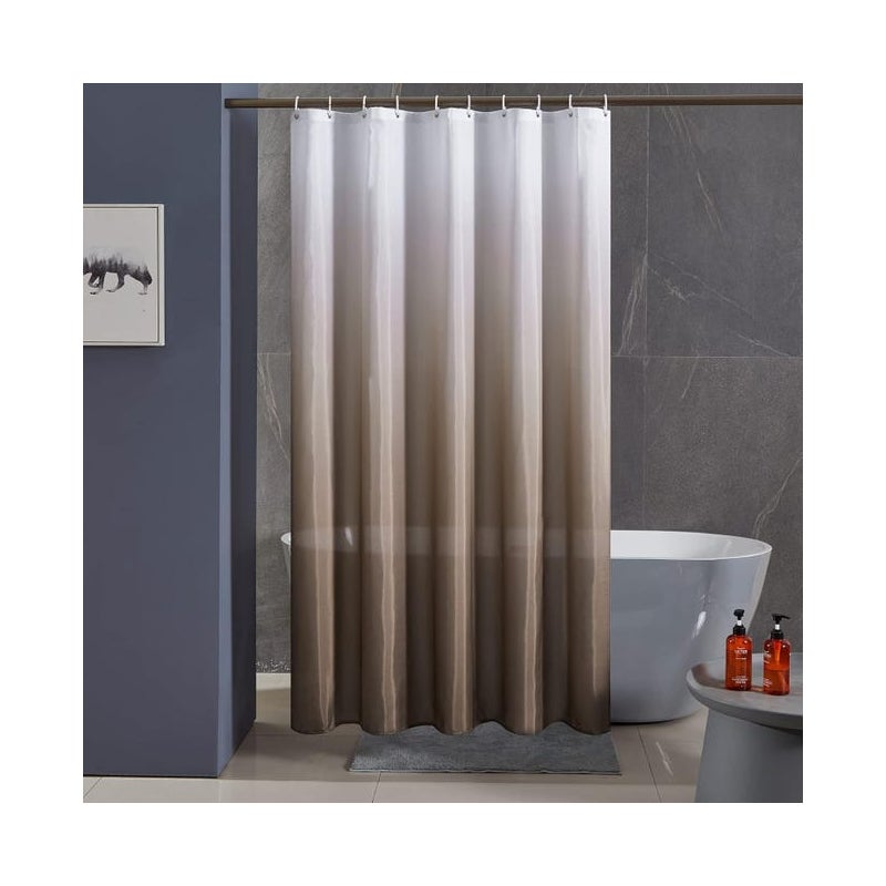 Zasłona prysznicowa gradientowa, wodoodporna i odporna na pleśń z haczykami, 120 x 200 cm (brązowy gradient)