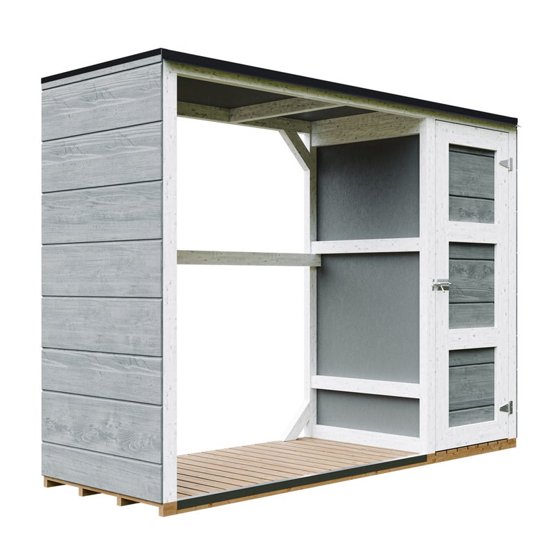 Zewnętrzny schowek na drewno opałowe – 75 x 217 x H159 cm – TIMBELA M981 - CAVERN STEEL