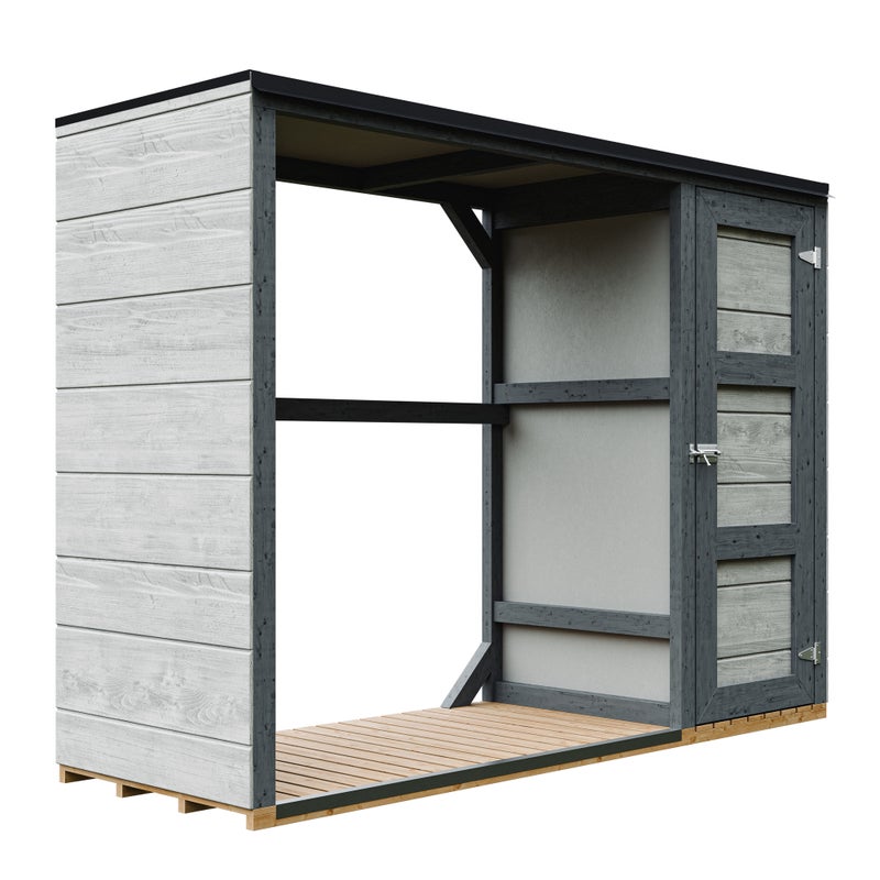 Zewnętrzny schowek na drewno opałowe – 75 x 217 x H159 cm – TIMBELA M981 - TUNDRA CAVERN