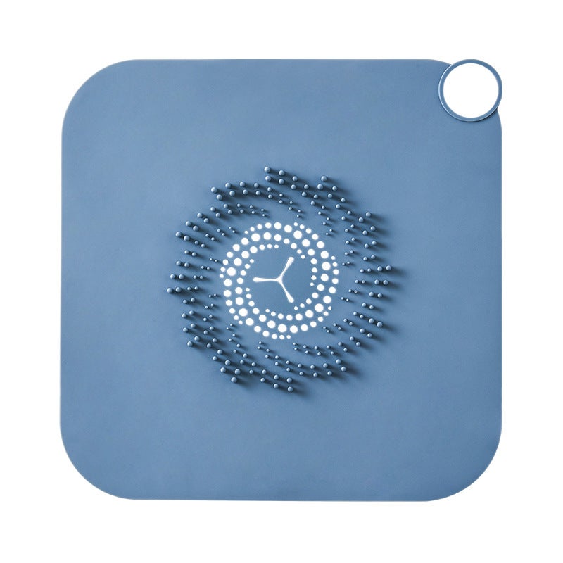 Silikonowy filtr odpływowy, 1 sztuka, łapacz włosów do prysznica, zlewu kuchennego, łazienki, niebieski