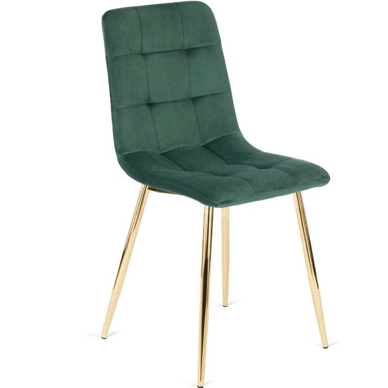 Krzesło Tapicerowane Welurowe Kuchenne Do jadalni Salonu Zielone YORK