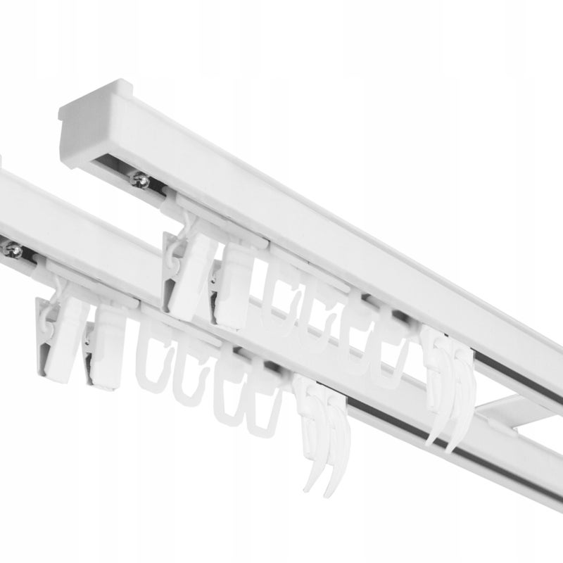 Karnisz Sufitowy Szyna Sufitowa Aluminiowa Podwójna PS Biała 240 cm