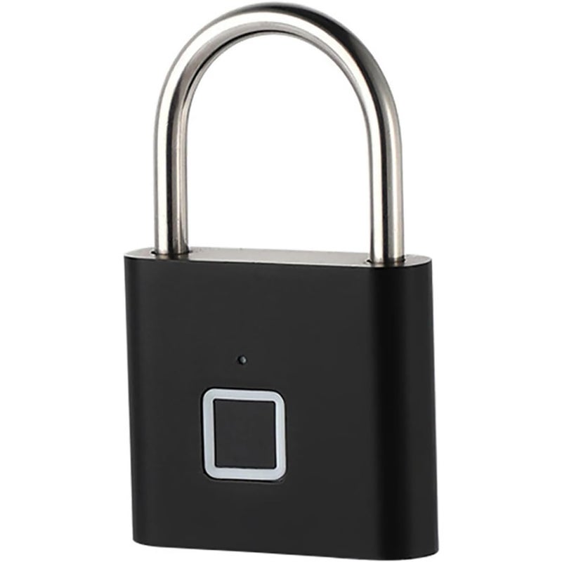 Kłódka z czytnikiem linii papilarnych, zamek do szafki, bezkluczykowa kłódka biometryczna do użytku na zewnątrz, w schowkach, na siłownię, czarna