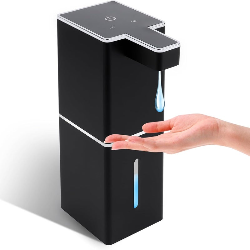 Automatyczny dozownik mydła montowany na ścianie o pojemności 380 ml, wodoodporny IPX5, bezdotykowy dozownik mydła, elektryczny dozownik mydła, czarn