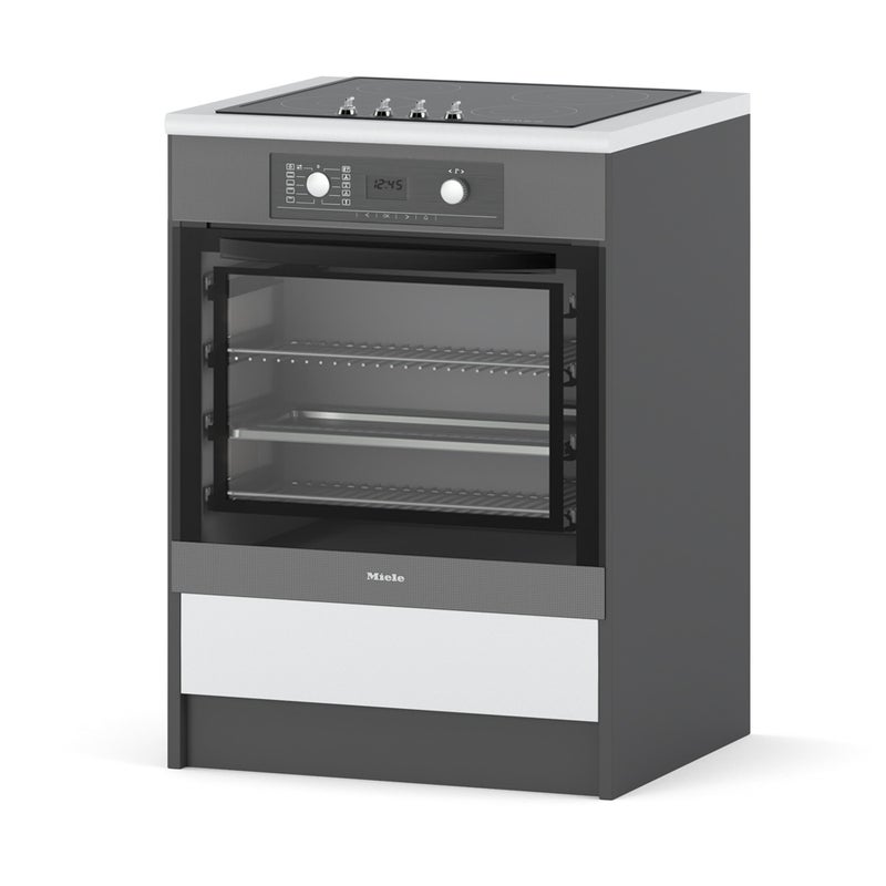 Szafka kuchenna stojąca bella piekarnik modułowa 60cm szary biały mat