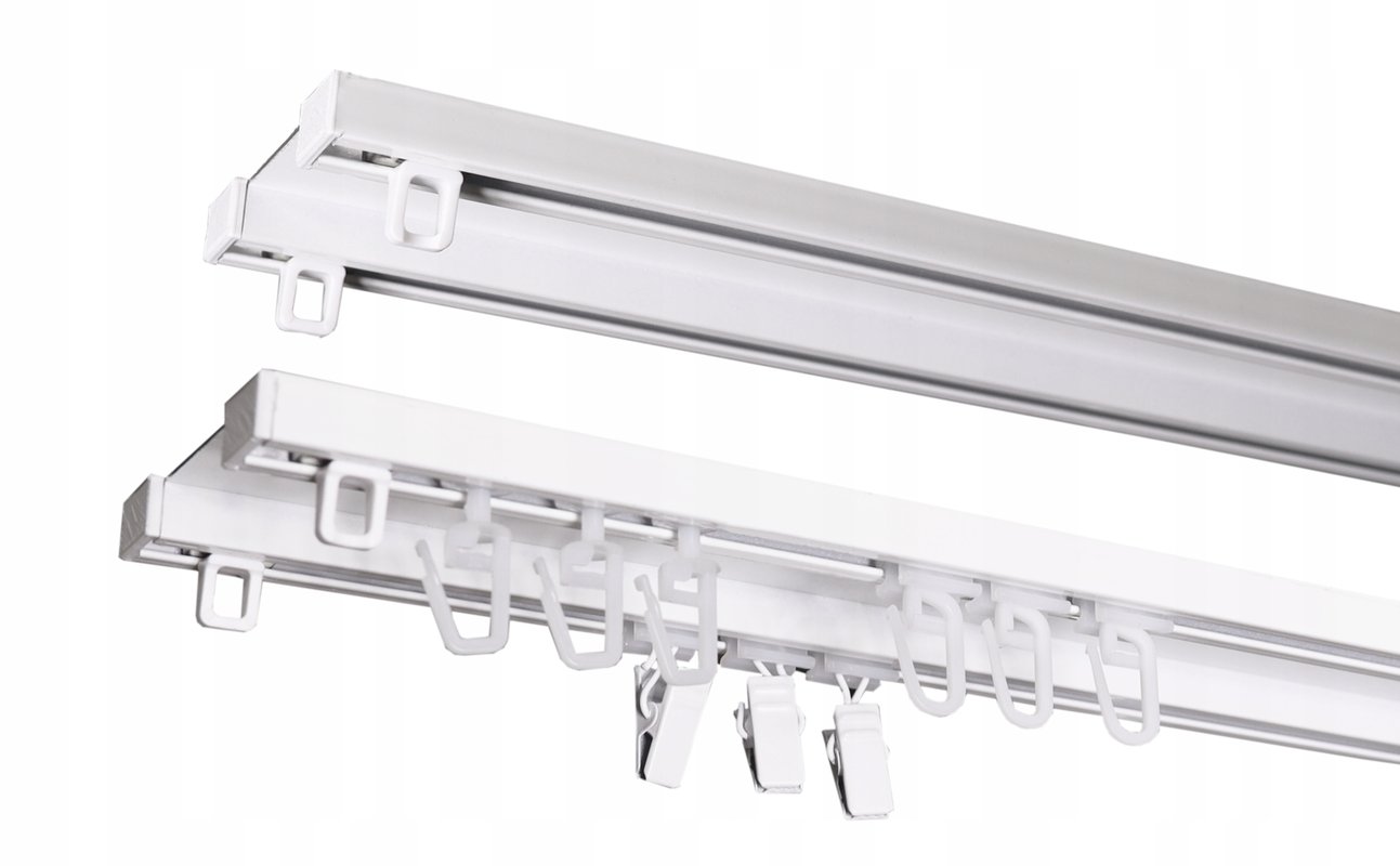 Karnisz szyna sufitowa aluminiowa dwutorowa TWIN Biała 180cm