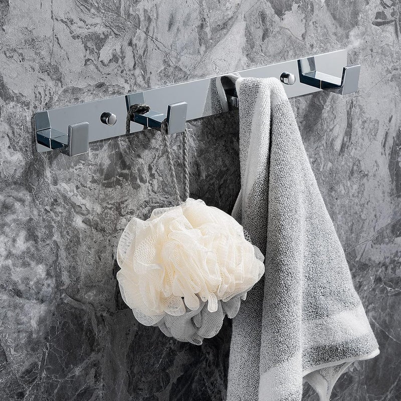 Wieszak ścienny na ubrania z 4 haczykami, stal nierdzewna, haki ścienne, wieszaki na ręczniki do łazienki, drzwi wejściowe