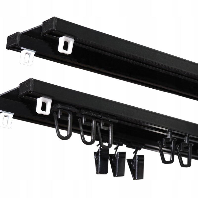 Karnisz Szyna Sufitowa Aluminiowa Dwutorowa TWIN Czarna 510cm