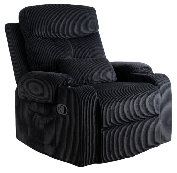 Fotel Rozkładany Wypoczynkowy Tapicerowany Do Spania Salonu TORRES Czarny