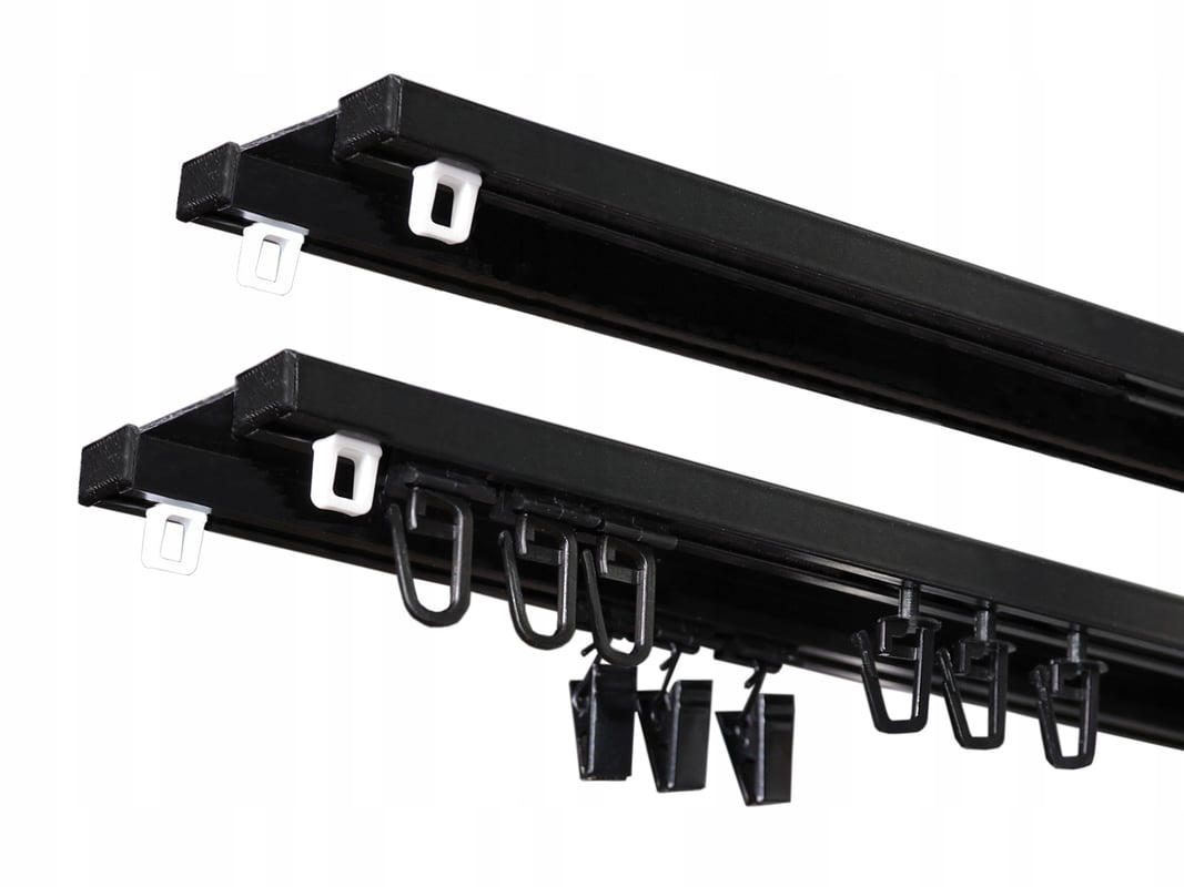 Karnisz Szyna Sufitowa Aluminiowa Dwutorowa TWIN Czarna 240cm