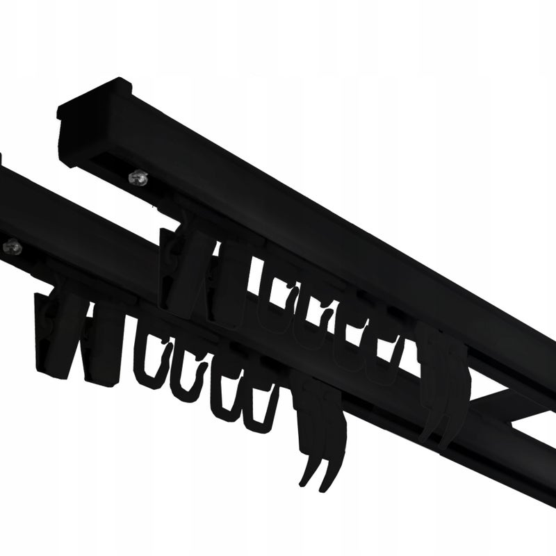 Karnisz Sufitowy Szyna Sufitowa Aluminiowa Podwójna PS Czarna 570 cm