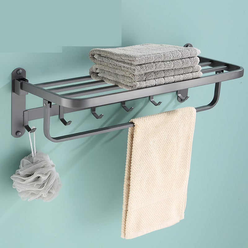 Wieszaki na ręczniki łazienkowe 59 cm, Akcesoria łazienkowe, drążek na ręczniki szczotkowany, stal nierdzewna 304 z 6 haczykami do łazienki i kuchni