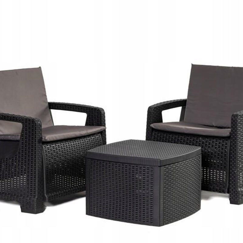 Zestaw Mebli Ogrodowych Rattanowych Valeria dwa fotele + stolik