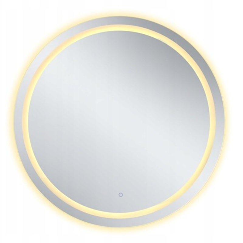 Lustro ścienne łazienkowe okrągłe z RAMKĄ 80 cm z LED podświetlane