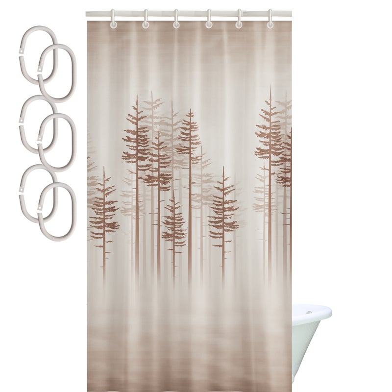 Zasłona prysznicowa Estiva tekstylna 180x200 wzór THE LAKE