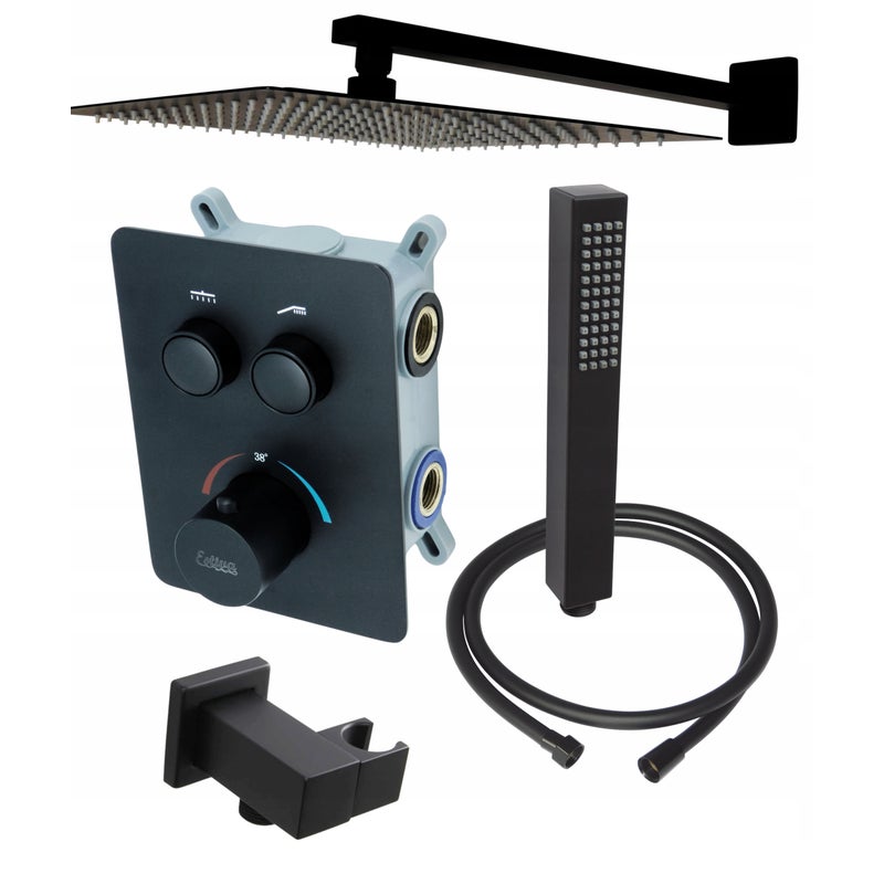 Zestaw prysznicowy podtynkowy Estiva LUPEN Black czarny