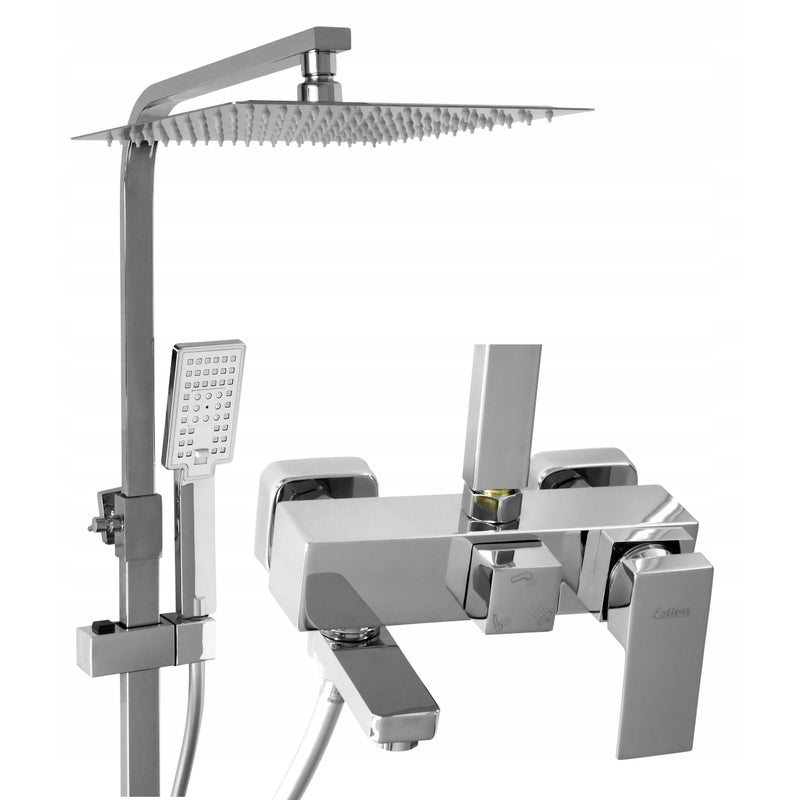 Zestaw prysznicowy natynkowy Estiva TEON Chrome srebrny