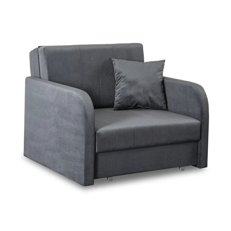 Fotel Rozkładany Wypoczynkowy Jednoosobowy Kanapa Do Spania Szary VERO 1