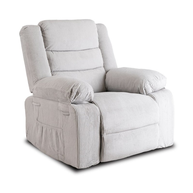 Fotel Rozkładany Wypoczynkowy Tapicerowany Do Spania Salonu Szary ARTURO