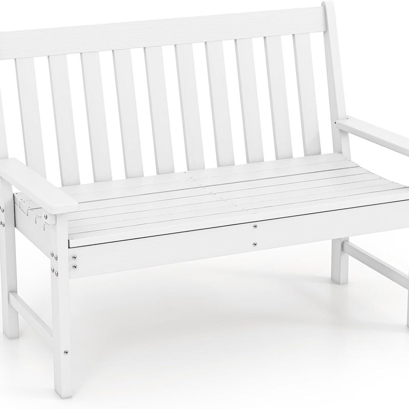 Ławka ogrodowa, odporna na warunki atmosferyczne, z HDPE, ławka parkingowa na 2-3-osobową, zbiornik balkonowy, obciążenie do 320 kg, ławka tarasowa